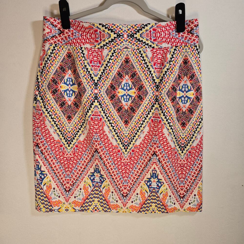 Antonio Melani Gwen Women's Multi Colored Geometric Design Knee Length Skirt 14